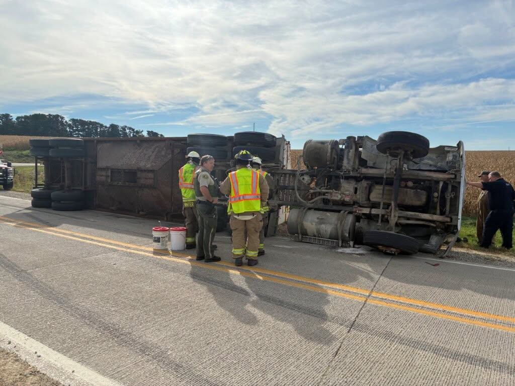 Grain-Hauling Semi Tips Over at Fayette County Intersection