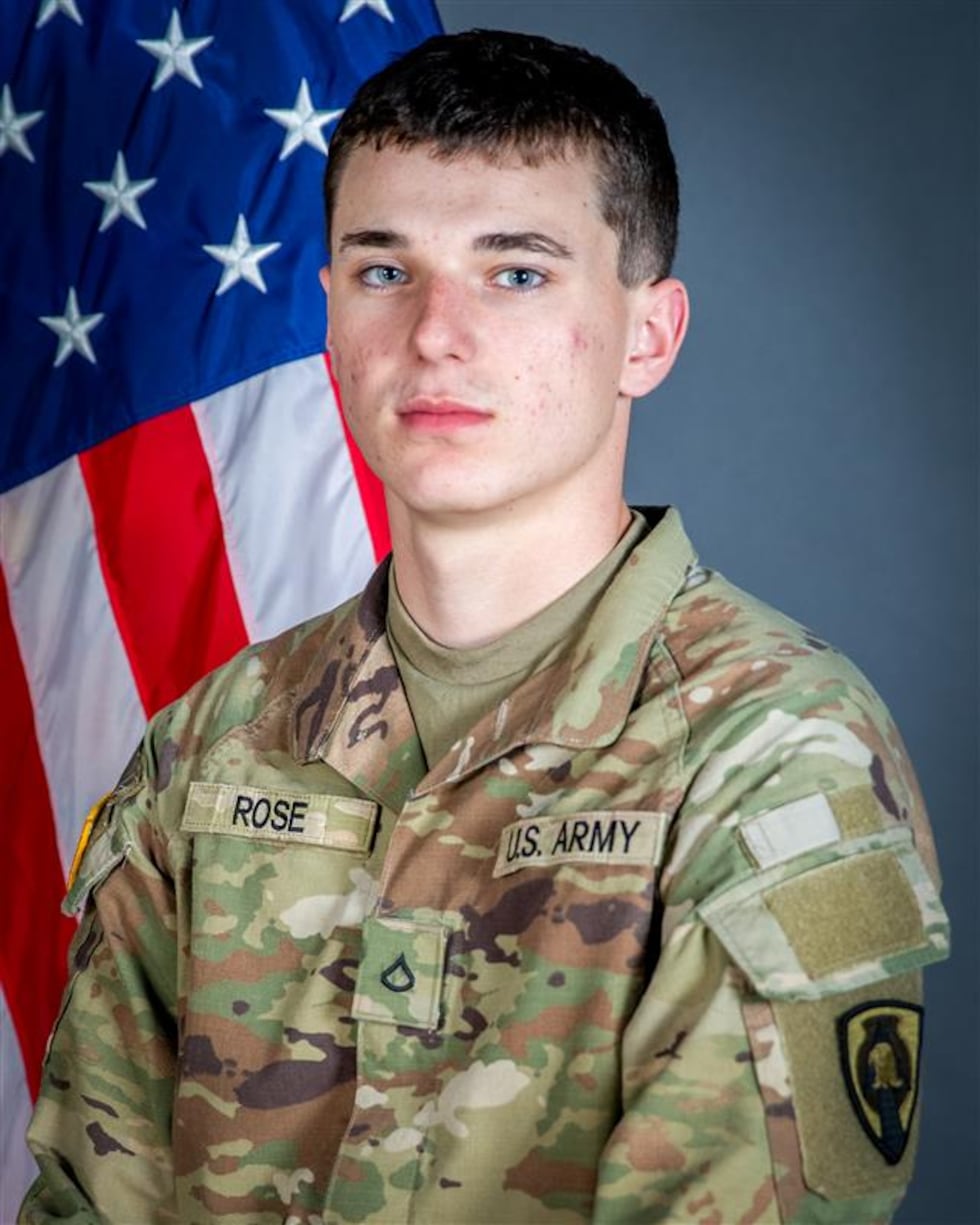 SPC Marin Rose, 19, of the Iowa National Guard was killed in a car crash on July 2, 2025.