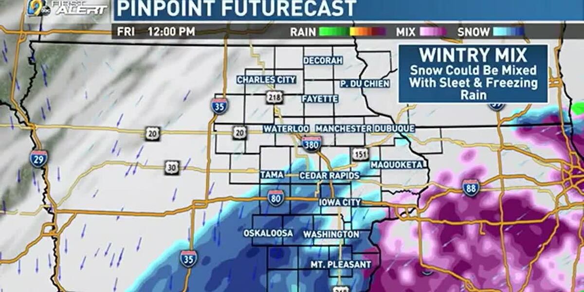 Wintry Mix Example Wintry mix arrives today