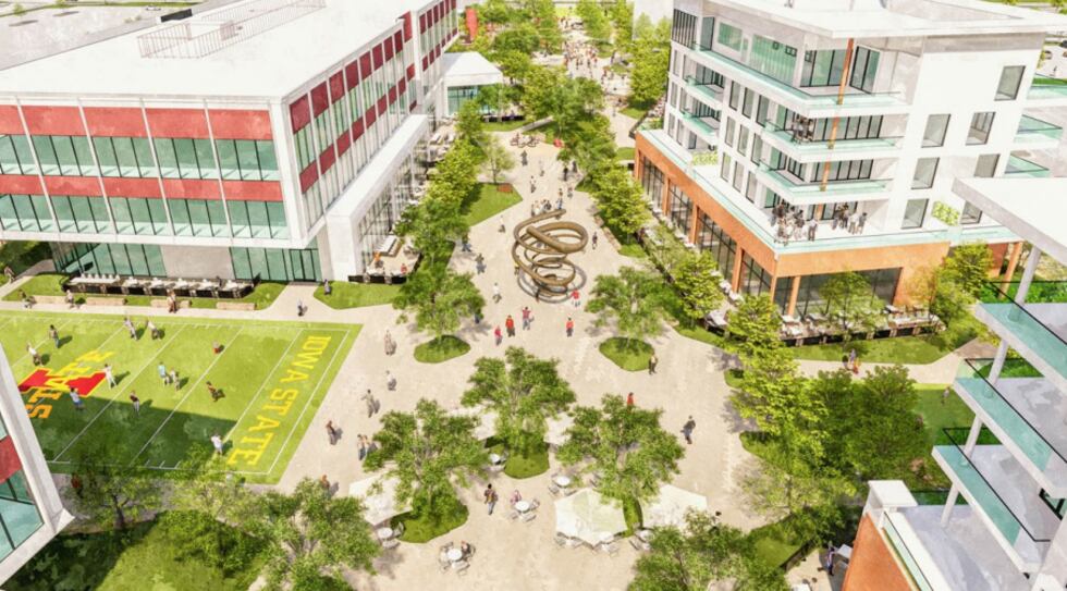 A rendering of Cyclone Alley in the Iowa State University CyTown development. (Rendering...