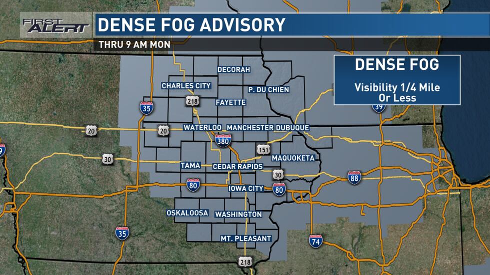 Your First Alert: Dense Fog Advisory Impacts Overnight Travel