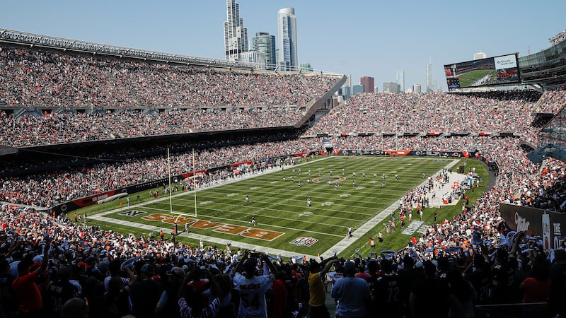 FILE - Cincinnati Bengals kick off to the Chicago Bears to start the first half of an NFL...