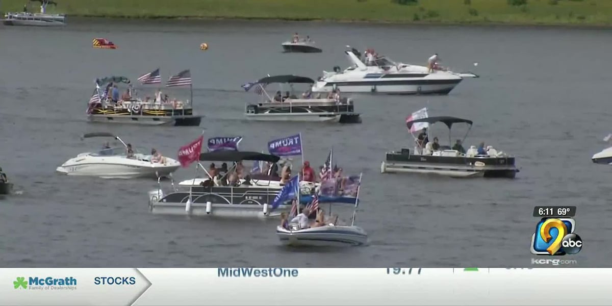 Trump Lake Rally Trump boat rally hits Coralville Lake