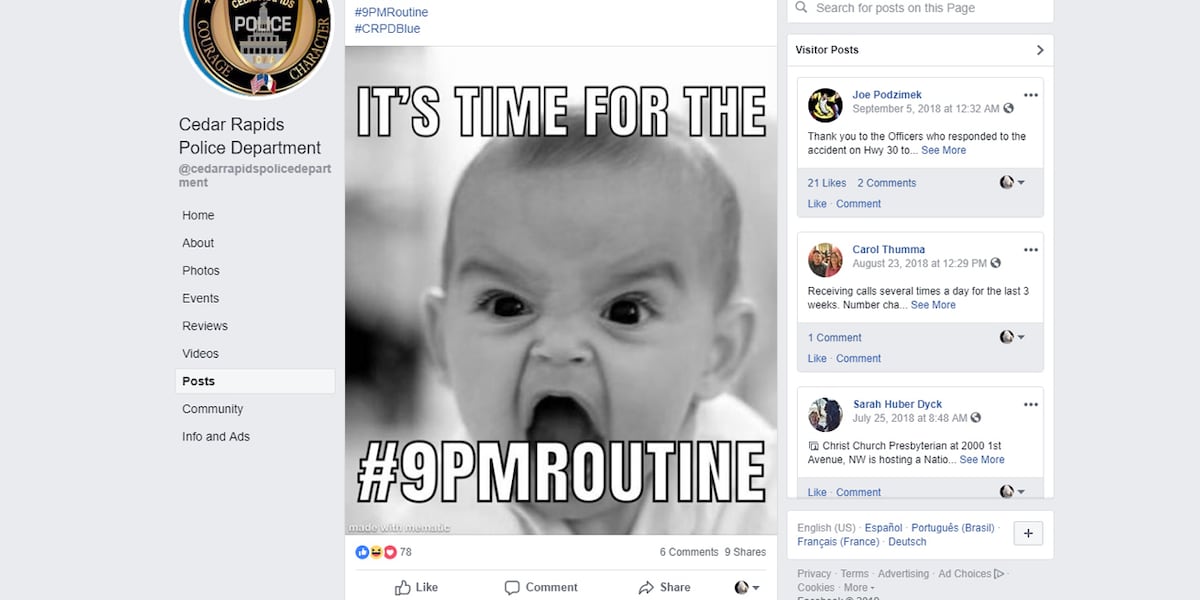 Police use #9pmroutine to help people avoid being crime victims