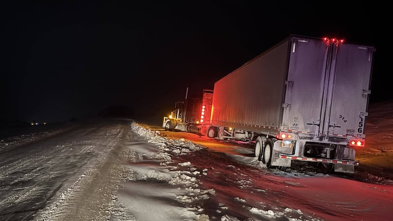 Semi on Highway 52, north of Decorah.