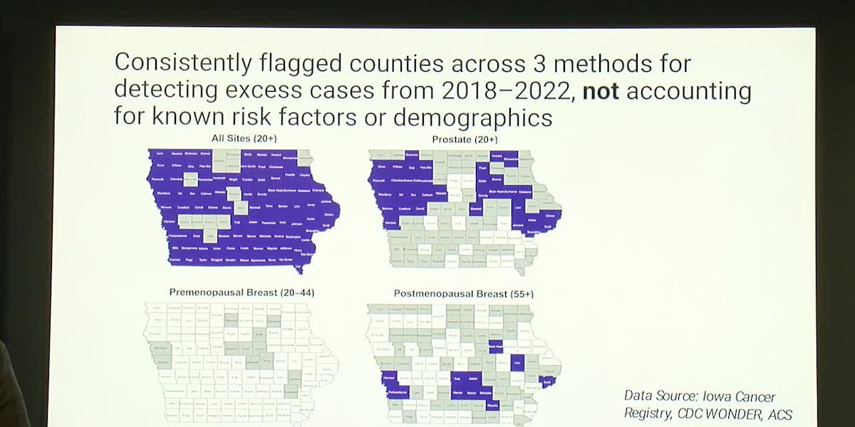 Iowa Cancer Rates 87 of 99 Iowa counties report higher cancer rates than national trend ...
