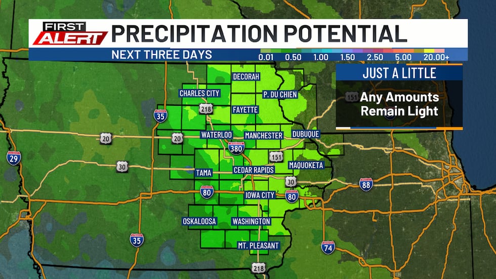 Little rain in the coming days