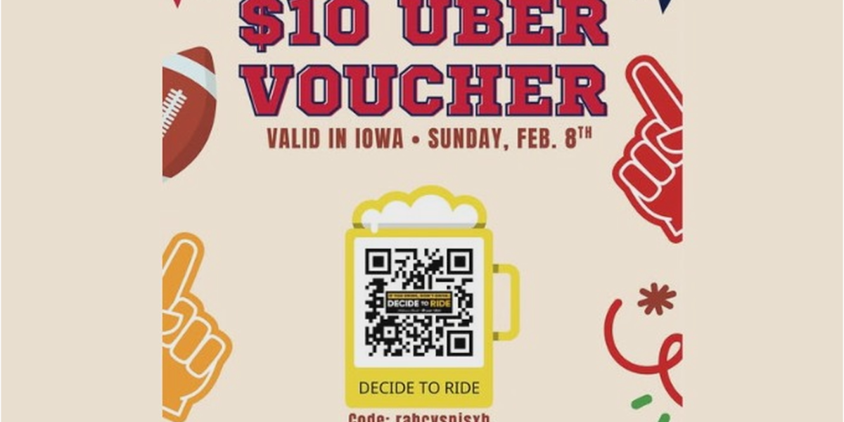 Cedar Rapids police offer free Uber vouchers for Super Bowl weekend Cedar Rapids police offer free Uber vouchers for Super Bowl weekend