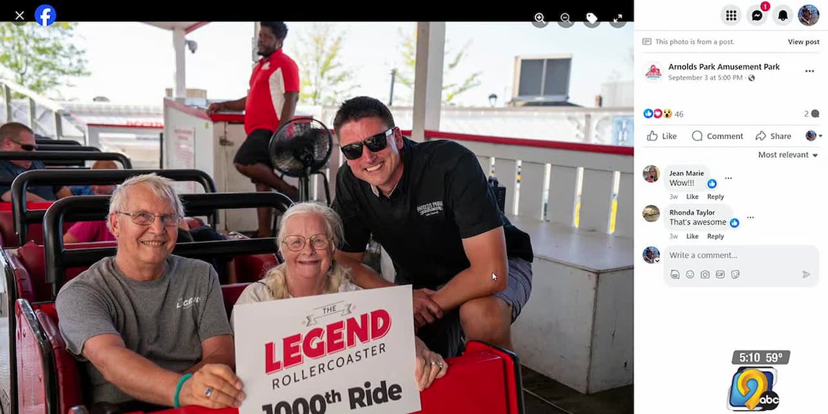 Couple celebrates 1,000 rides on roller coaster this year at Iowa ...