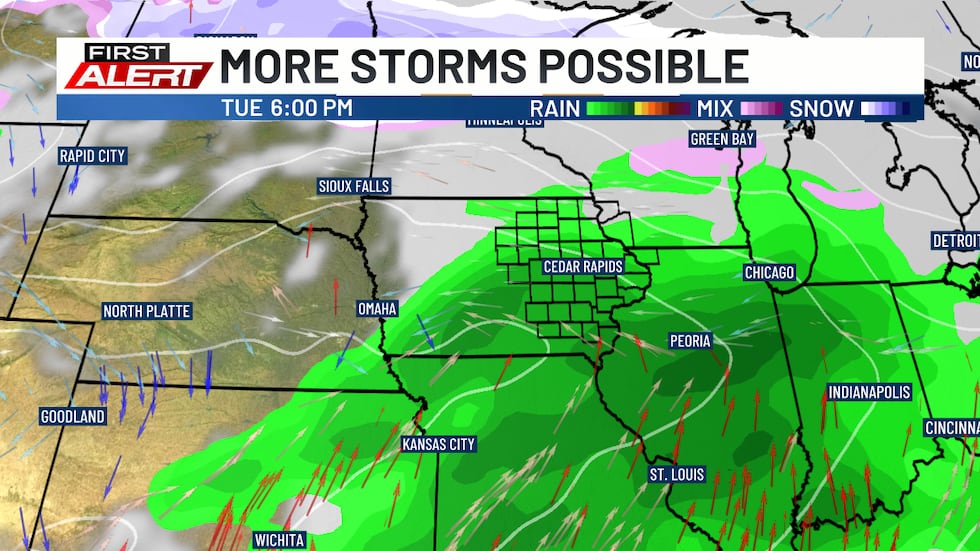 Más lluvias y tormentas podrían regresar el martes de la próxima semana.
