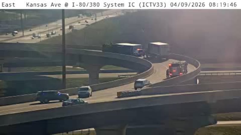 Semi rollover crash near Coralville.