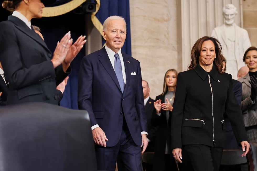 President Joe Biden and Vice President Kamala Harris arrive during the 60th Presidential...