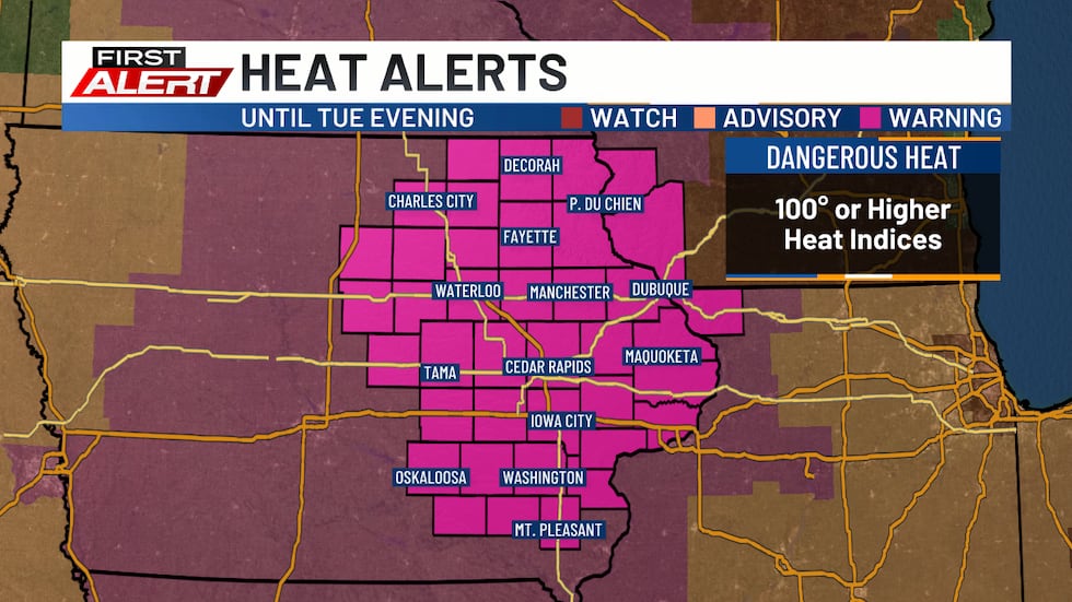 Extreme Heat Warning - Goes into effect this afternoon for some and continues through Tuesday...