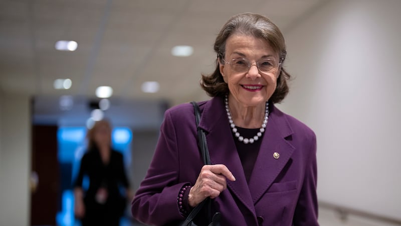 FILE - Sen. Dianne Feinstein, D-Calif., leaves a classified briefing on China, at the Capitol...