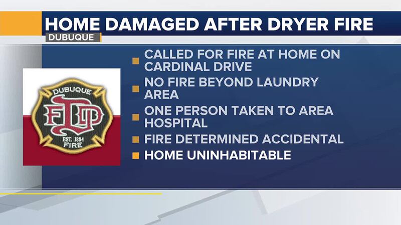 A family in Dubuque is without a home this morning after a dryer malfunctioned and caught fire...