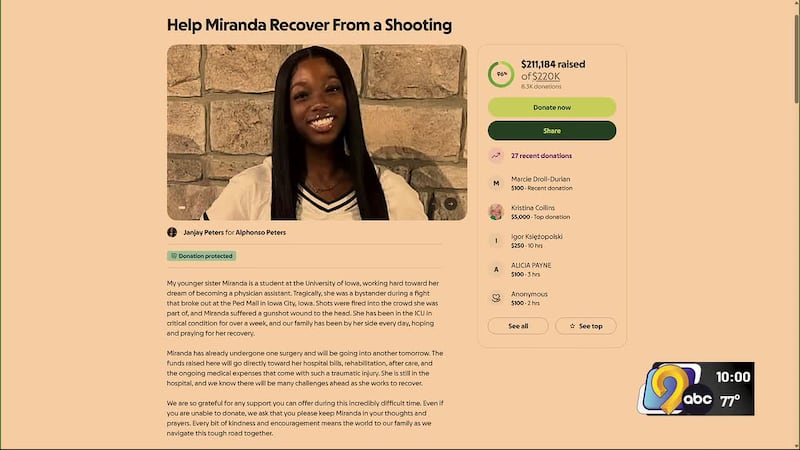 Family shares more updates on Univ. of Iowa student shot at Ped Mall