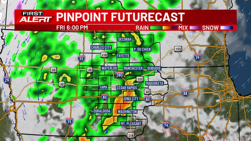 More storms are likely later in the day.