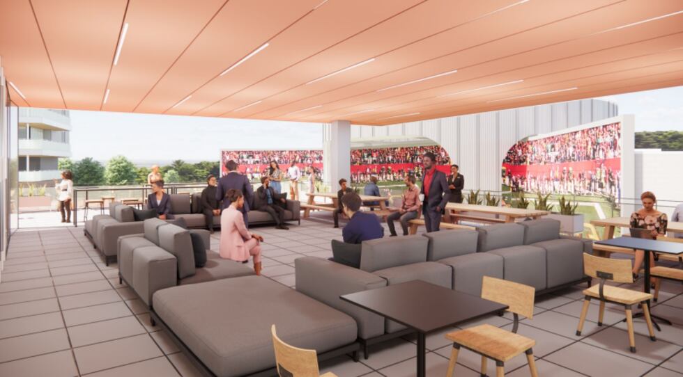 A rendering of building F in the Iowa State University CyTown development. (Rendering courtesy...