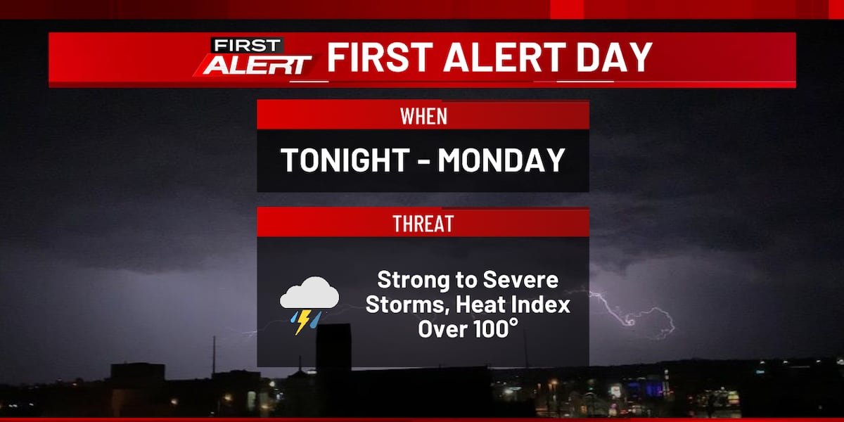 First Alert Day tonight as storms move in, dangerous heat to follow