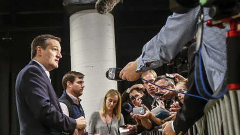 Sen. Ted Cruz speaks to journalists Saturday during the Rising Tide Summit at the U.S....