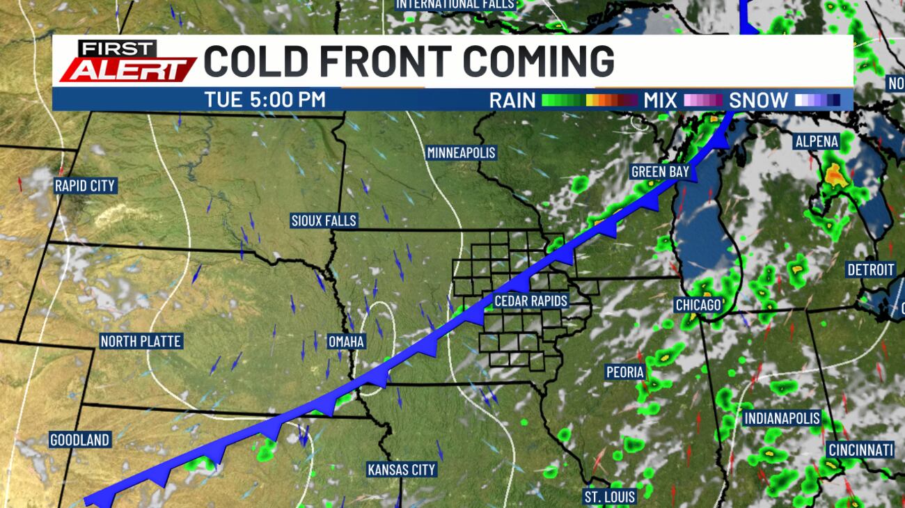 Cold front continues storm chance