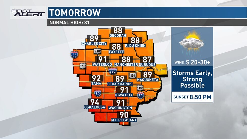 Sweltering Friday Watch for Friday morning strong storms, and weekend sweltering heat