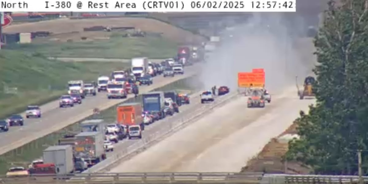 I-380 reopens after car fire
