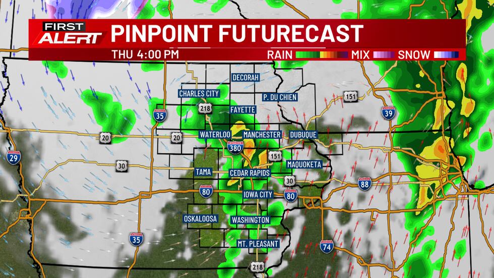 Scattered storms will move through this afternoon, potentially bringing severe weather with them.