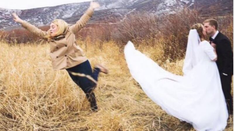 Utah bridesmaid goes all out in hilarious bridal photo Utah bridesmaid goes all out in hilarious bridal photo