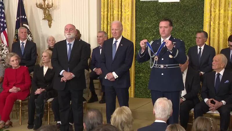 President Joe Biden presents Presidential Medal of Freedom to 19 honorees. (Source: POOL, CNN...
