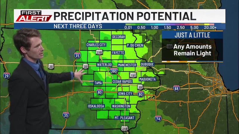 KCRG-TV9 First Alert Storm Team Meteorologist AJ Rickman has your latest First Alert Forecast,...