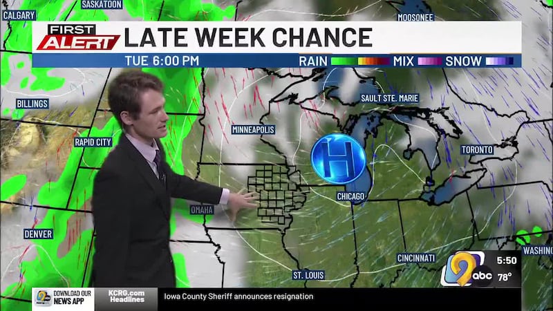 KCRG-TV9 First Alert Storm Team Meteorologist AJ Rickman has your latest First Alert Forecast,...