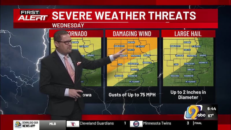 KCRG TV9 First Alert Storm Team's Justin Roberts has a hot Wednesday forecast with evening and...